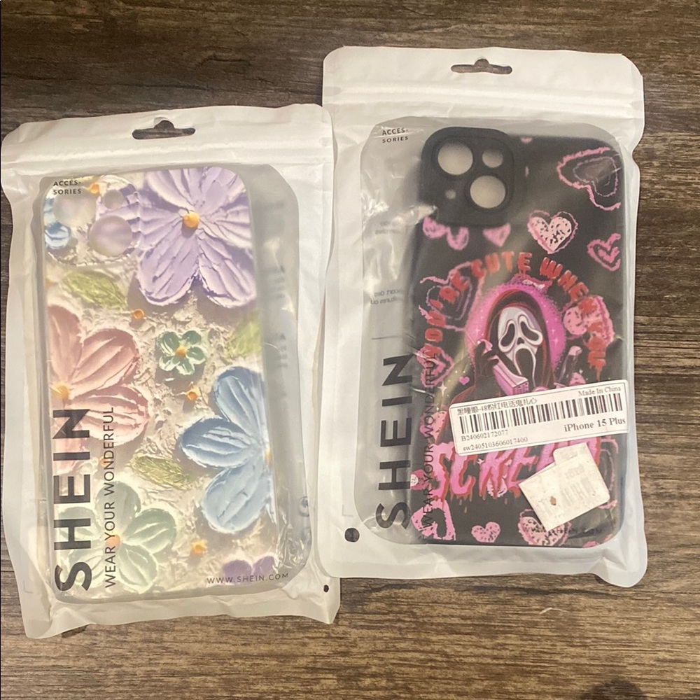 SHEIN Floral and Scream iPhone 15 Plus Cases